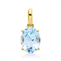 18 Karat Gelbgold-Anhänger Cora mit einem leuchtend hellblauen Sky Blue Topas in Krappenfassung