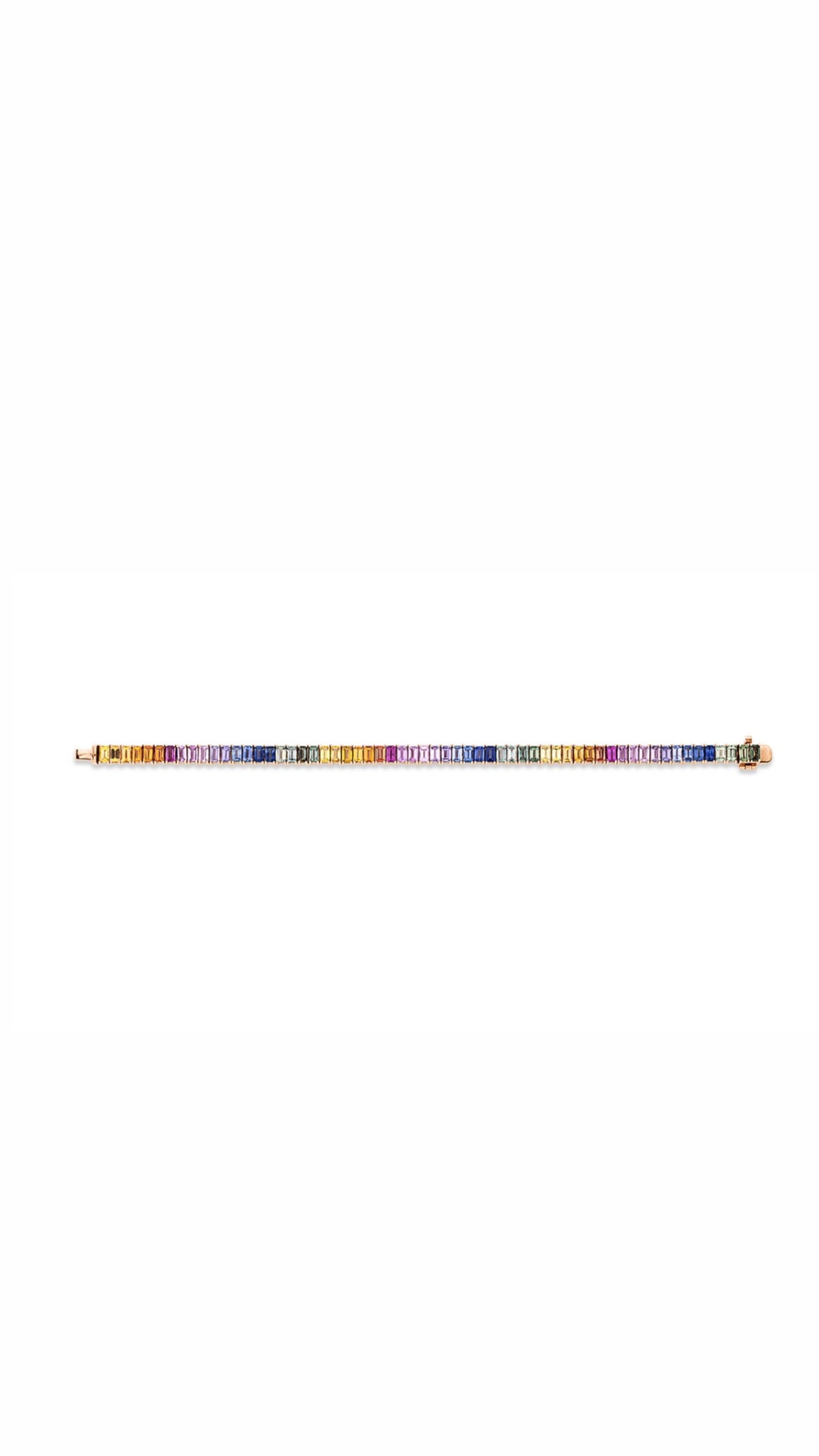 Luxuriöses 18 Karat Rotgold Tennisarmband Iris mit 60 bunten Multicolour-Saphiren⁠